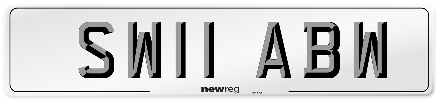 SW11 ABW Number Plate from New Reg